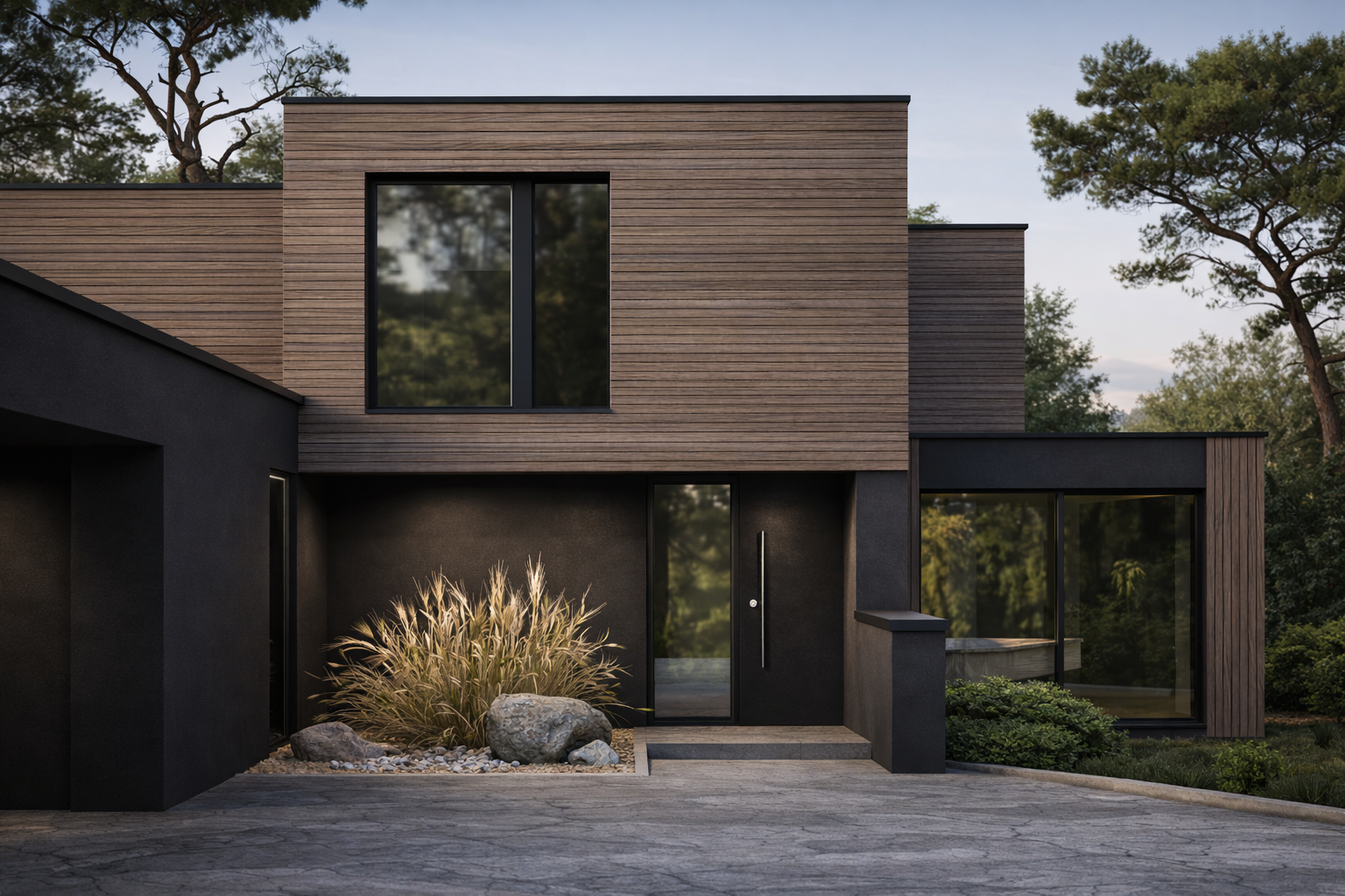 Wood & Dark Exterior